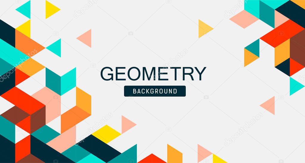 Abstract Colorful Geometry banner design, vector illustration