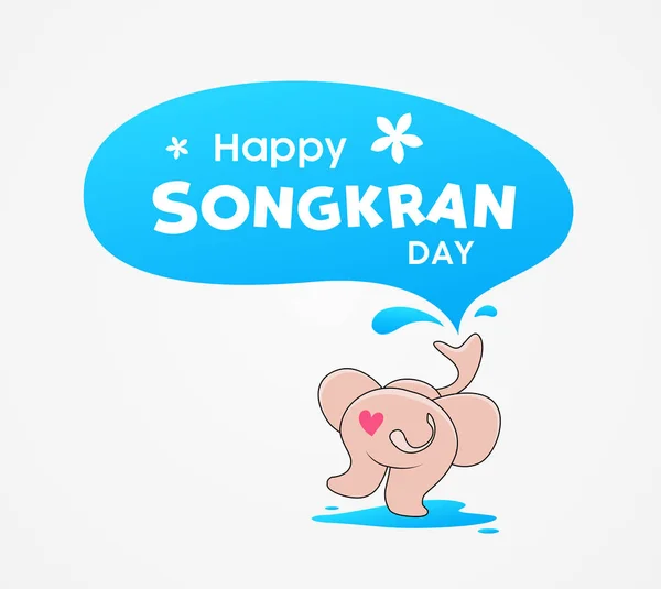 Happy Songkran Day Thajsko Návrh Škrabku Sloní Vody Vektorový Ilustrace — Stockový vektor