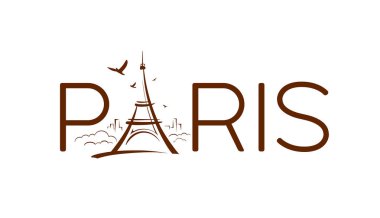 Vektör Eyfel kulesi Paris çizim tasarım afiş arka plan, illüstrasyon