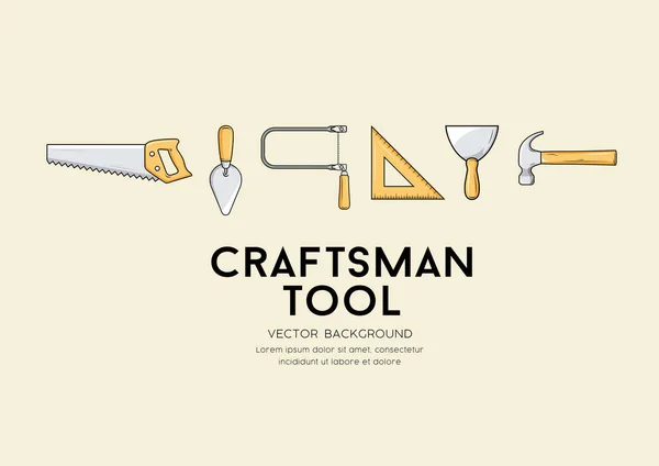 Vektor Handwerker Werkzeug Design Hintergrund Illustration — Stockvektor