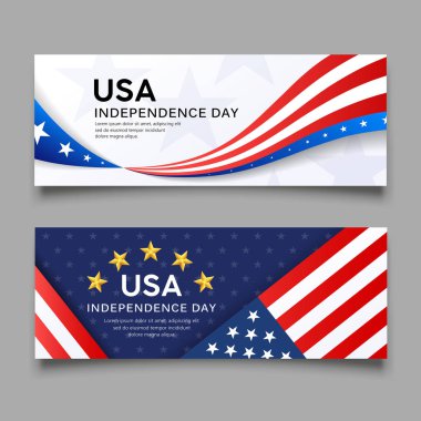 Mutlu bağımsızlık gün vektör, Amerika bayrağı afiş koleksiyonu tasarım arka plan, illüstrasyon