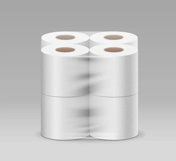 Rollo Plástico Papel Higiénico Paquete Ocho Rollos Diseño Sobre Fondo — Vector de stock