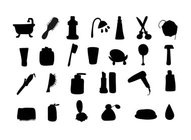 Çizilmiş kozmetik el ve öz bakım simgeleri