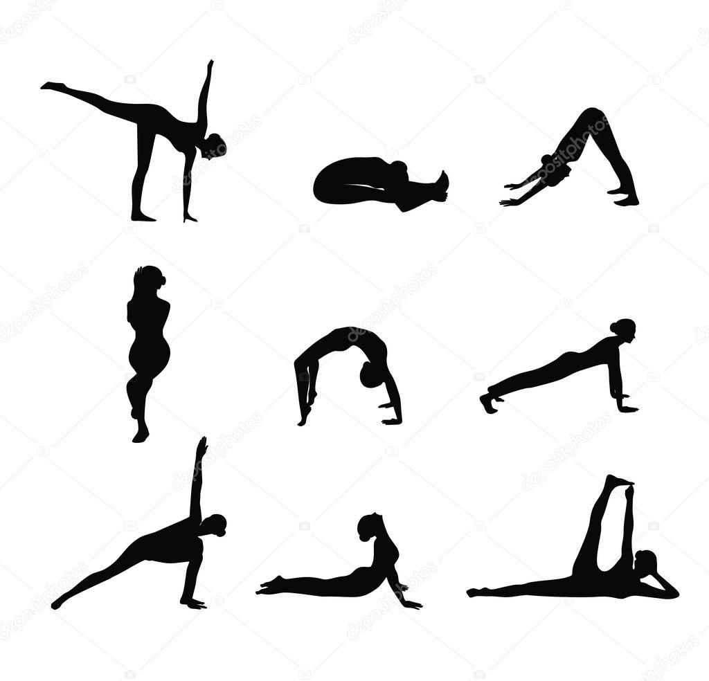 yoga color silhouette