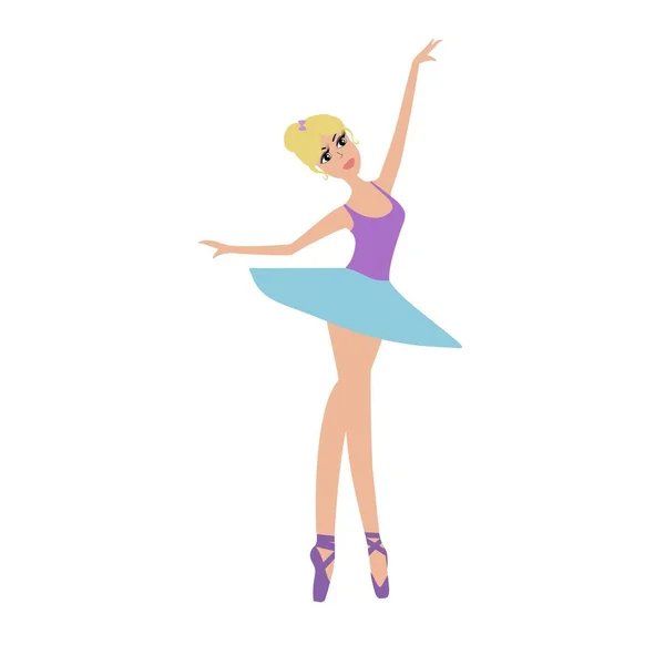 Cartoon skönhet ballerina vektor illustration isolatad på vit bakgrund Vektorgrafik