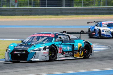Buriram - Tayland 24: Audi R8 Lms Kupası ekranda Buriram süper yarış 2016 Chang uluslararası yarış pistlerinde 24 Temmuz 2016, Buriram, Tayland.