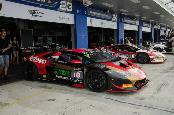 Buriram Thailand Lamborghini Super Trofeo Asien Utställda Buriram Super Race — Stockfoto