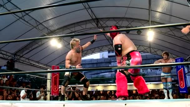 Bangkok Febrero Peleas Lucha Libre Ring Luchadores Japoneses Durante Japón — Vídeo de stock