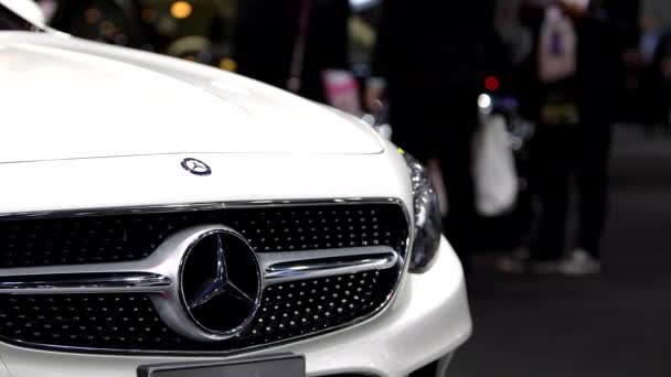 Bangkok März Logo Von Mercedes Benz Car Auf Der Internationalen — Stockvideo
