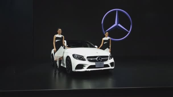 Nonthaburi Листопада Невпізнаних Модель Mercedes Benz 200 Купе Автомобіль Дисплеї — стокове відео