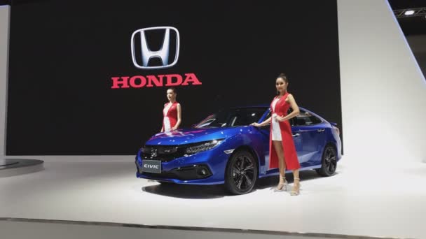 Nonthaburi Noviembre Honda Civic Exhibe 35ª Exposición Internacional Automóviles Tailandia — Vídeos de Stock