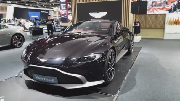 Nonthaburi Kasım Aston Martin Vantage Araba Ekranda Tayland Uluslararası Motor — Stok video