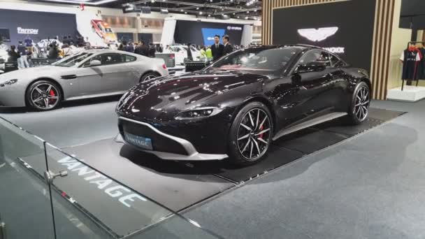 Nonthaburi Kasım Aston Martin Vantage Araba Ekranda Tayland Uluslararası Motor — Stok video