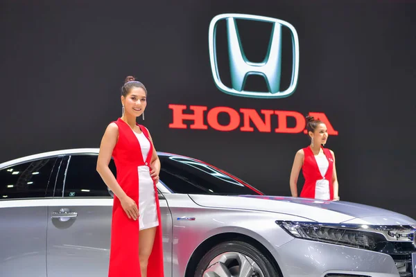 Nonthaburi November Niet Geïdentificeerde Model Met Honda Nsx Auto Vertoning — Stockfoto