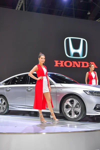 Nonthaburi November Niet Geïdentificeerde Model Met Honda Nsx Auto Vertoning — Stockfoto