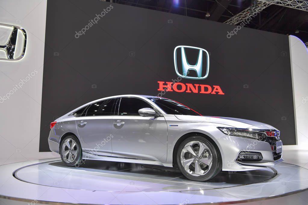 NONTHABURI - NOVEMBER 28: Honda Accord Hybrid car on display at The 35th Thailand International Motor Expo on November 28, 2018 in Nonthaburi, Thailand.