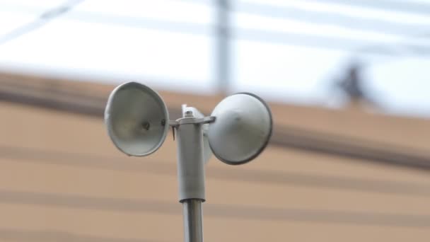 Vindmätare Instrument För Mätning Hastighet Vind Väderstation — Stockvideo