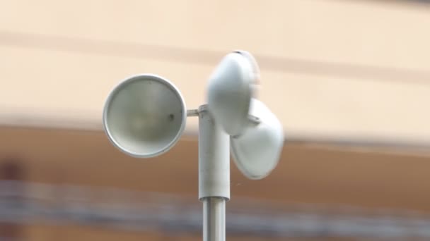 Anemometro Strumento Misura Della Velocità Del Vento Alla Stazione Meteorologica — Video Stock