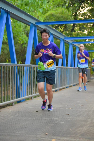 Bangkok Februar Unbekannter Minimarathonläufer Beim Run Smooth Seide 2019 Benefizlauf — Stockfoto