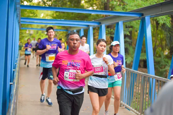 Bangkok Febrero Mini Corredor Maratón Identificado Run Smooth Silk 2019 — Foto de Stock