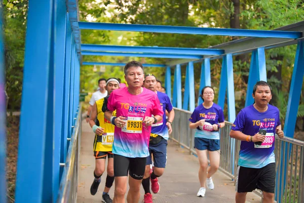 Bangkok Februari Oidentifierade Mini Marathon Löpare Kör Smidigt Som Silke — Stockfoto