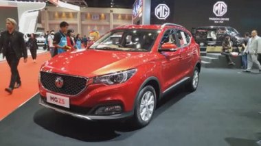 Nonthaburi-26 Mart: 40th Bangkok Uluslararası Tayland motor show 2019 yılında ekranda mg ZS araba 26 Mart 2019 Nonthaburi, Tayland.