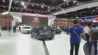 Nonthaburi-Mart 26: Honda şehir araba ekranda 40 Bangkok International Thailand motor show 2019 Mart 'ta 26, 2019 Nonthaburi, Tayland.