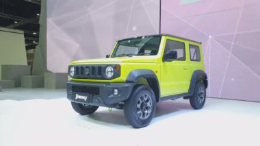 Nonthaburi-26 Mart: üzerinde ekranda Suzuki Jimny araba 40th Bangkok Uluslararası Tayland motor show 2019 Mart 'ta 26, 2019 Nonthaburi, Tayland.