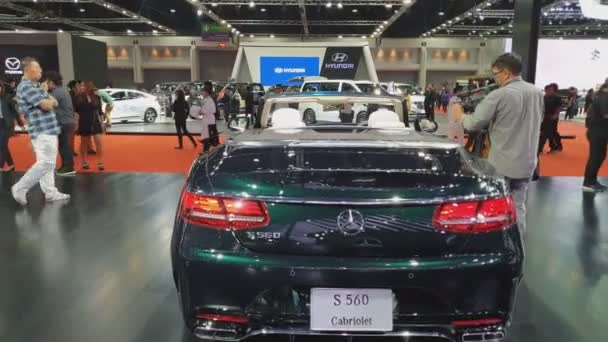 Nonthaburi Marca Samochód Cabriolet Mercedes Benz Wystawie 40Th Bangkok International — Wideo stockowe
