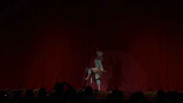 Lopburi Thailand Февраля Неопознанные Тайские Танцоры Исполняют Khon High Art — стоковое видео
