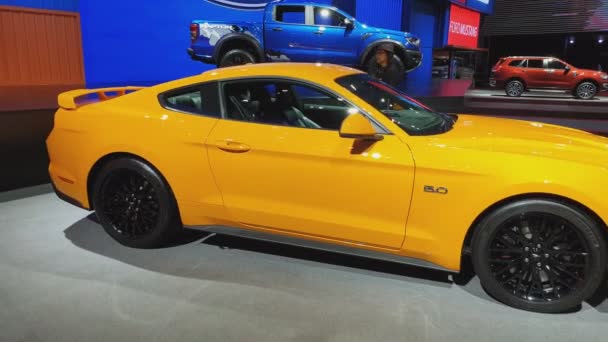 Nonthaburi Březen Vůz Ford Mustang Displeji 40Tém Bangkoku International Thajsko — Stock video