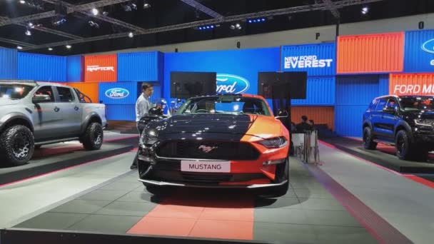 Nonthaburi Março Carro Ford Mustang Exibição 40Th Bangkok International Thailand — Vídeo de Stock