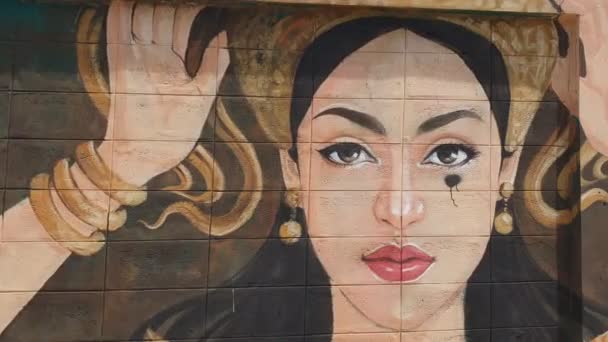 Lopburi August Verschiedene Graffiti Auf Wand Der Public Street August — Stockvideo