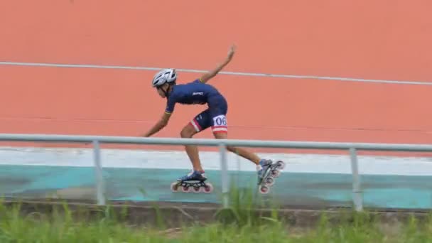 Bangkok Agosto Entrenamiento Competición Infantil Patinaje Línea Rollerdrome Agosto 2019 — Vídeos de Stock