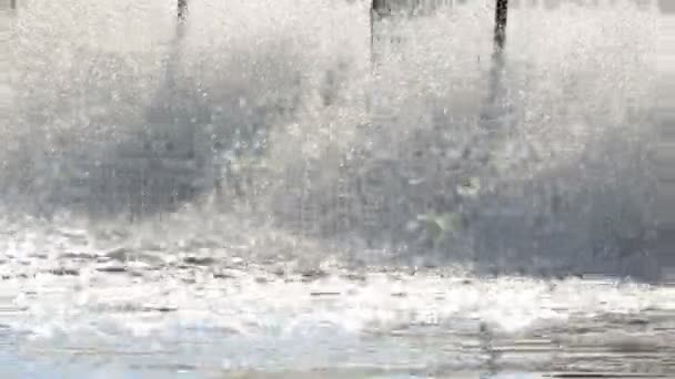 Ruedas Paleta Aireadores Agua Negra Canal Tratamiento Aguas Residuales Por — Vídeo de stock