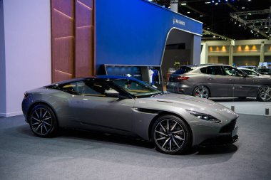 Aston Martin DB11 arabası 41. BANGKOK ULUSLARARASI MOTOR Şov 2020 'de 14 Temmuz 2020' de Tayland Nonthaburi 'de sergileniyor..