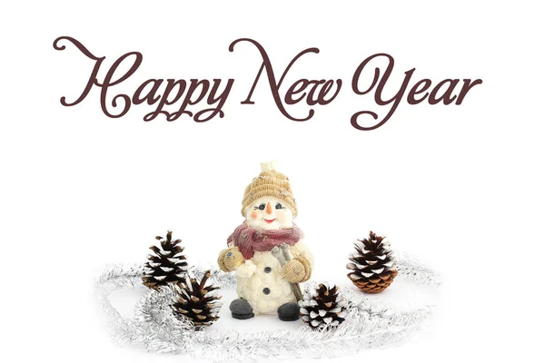 Muñeco Nieve Navidad Año Nuevo Celebración Leyenda Feliz Año Nuevo — Foto de Stock
