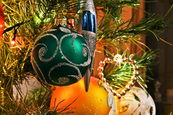 Decorações Árvores Natal Decorações Férias — Fotografia de Stock