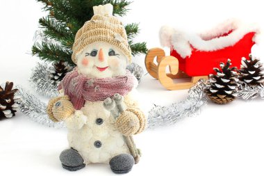 Noel kompozisyon. Festival atmosferi. Kardan adam