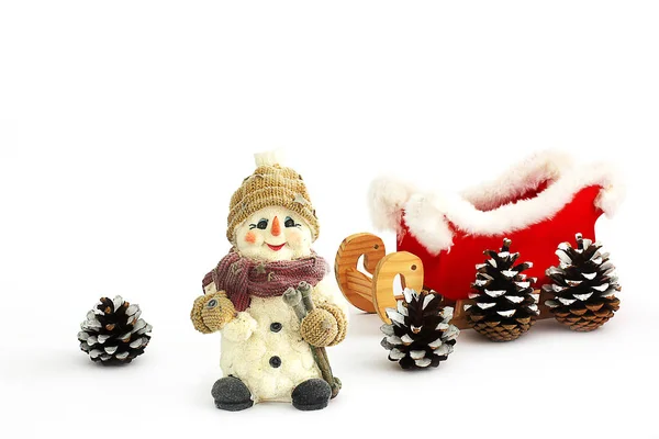 Christmas Composition Festive Atmosphere Snowman Royalty Free Stock Images