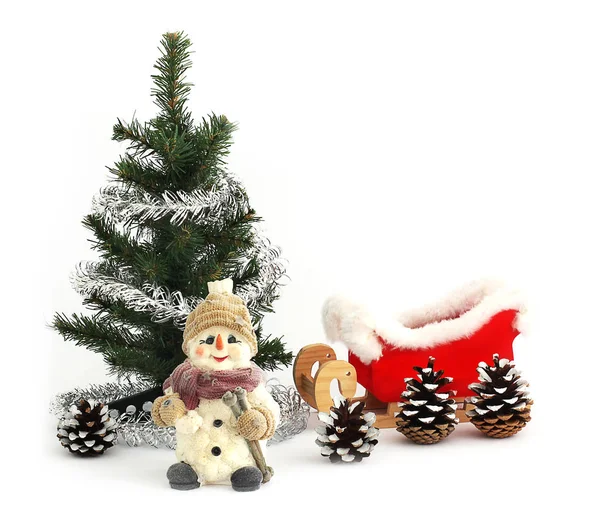 Christmas Composition Festive Atmosphere Snowman Stock Image