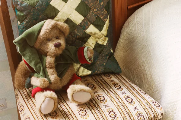 Bear Pillow Cozy Interior — Stock Photo, Image