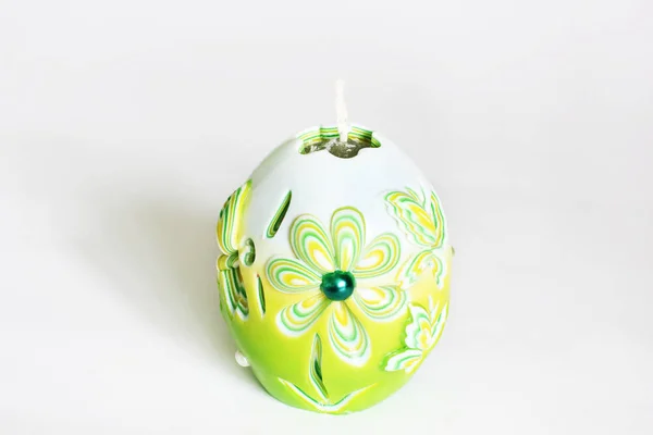 装飾的な蝋燭 卵の形をキャンドルします イースター蝋燭 — ストック写真