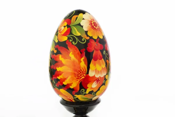 Wooden Egg White Background — Stock Photo, Image