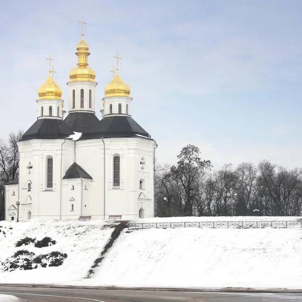 Kyrkan Vacker Kyrka Vinter — Stockfoto