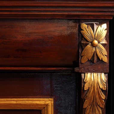 Ahşap dolap yakın çekim