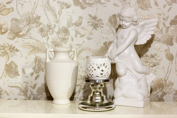 Beautiful Composition Figurine Angel Jug Vase — Stock Photo, Image