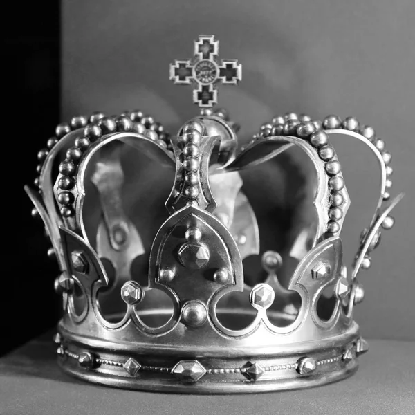 Crown Foto Blanco Negro — Foto de Stock