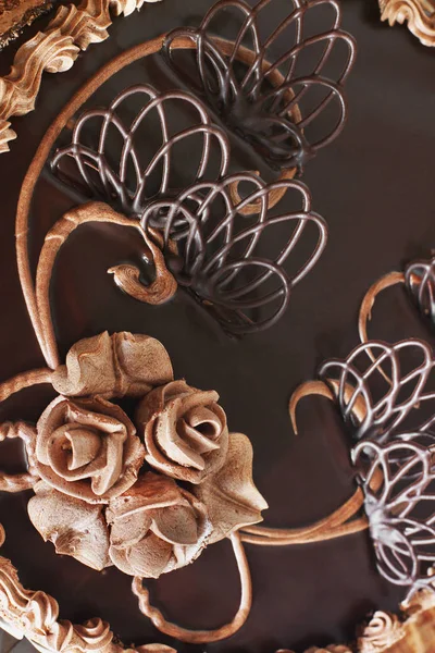 Pastel Chocolate Decoraciones Pastelería — Foto de Stock