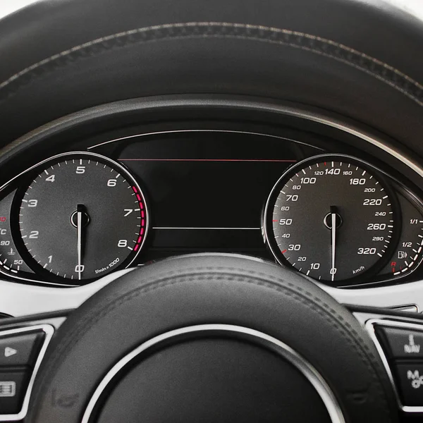 Bilens Instrumentbräda Belyst Panel Hastighetsdisplay — Stockfoto